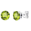 Set of 3 Sterling Silver Stud Earrings - Amethyst, White Topaz and Peridot