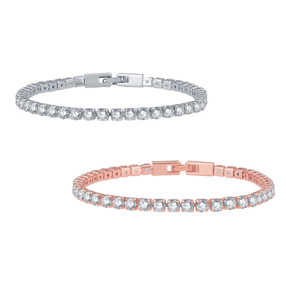 Set of Two Tennis Bracelet with Cubic Zirconia