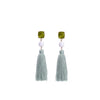 Shades Of Green Tasseled Drop Earrings