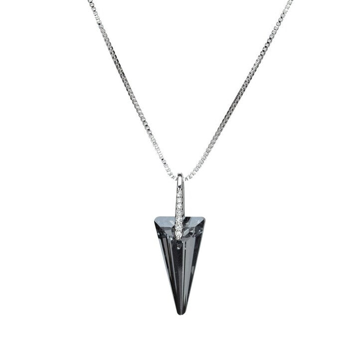 Silvernight Crystal Triangular Pendant Necklace- LIMITED EDITION - White