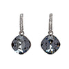 Silvernight Cushion Drop Pave Earrings With Swarovski Crystals