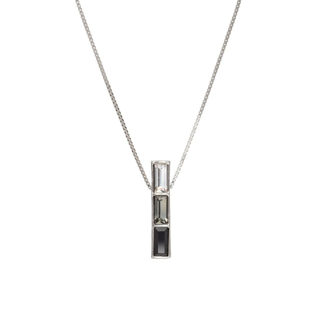 Silvernight Ombre Swarovski Crystal Bar Pendant Necklace