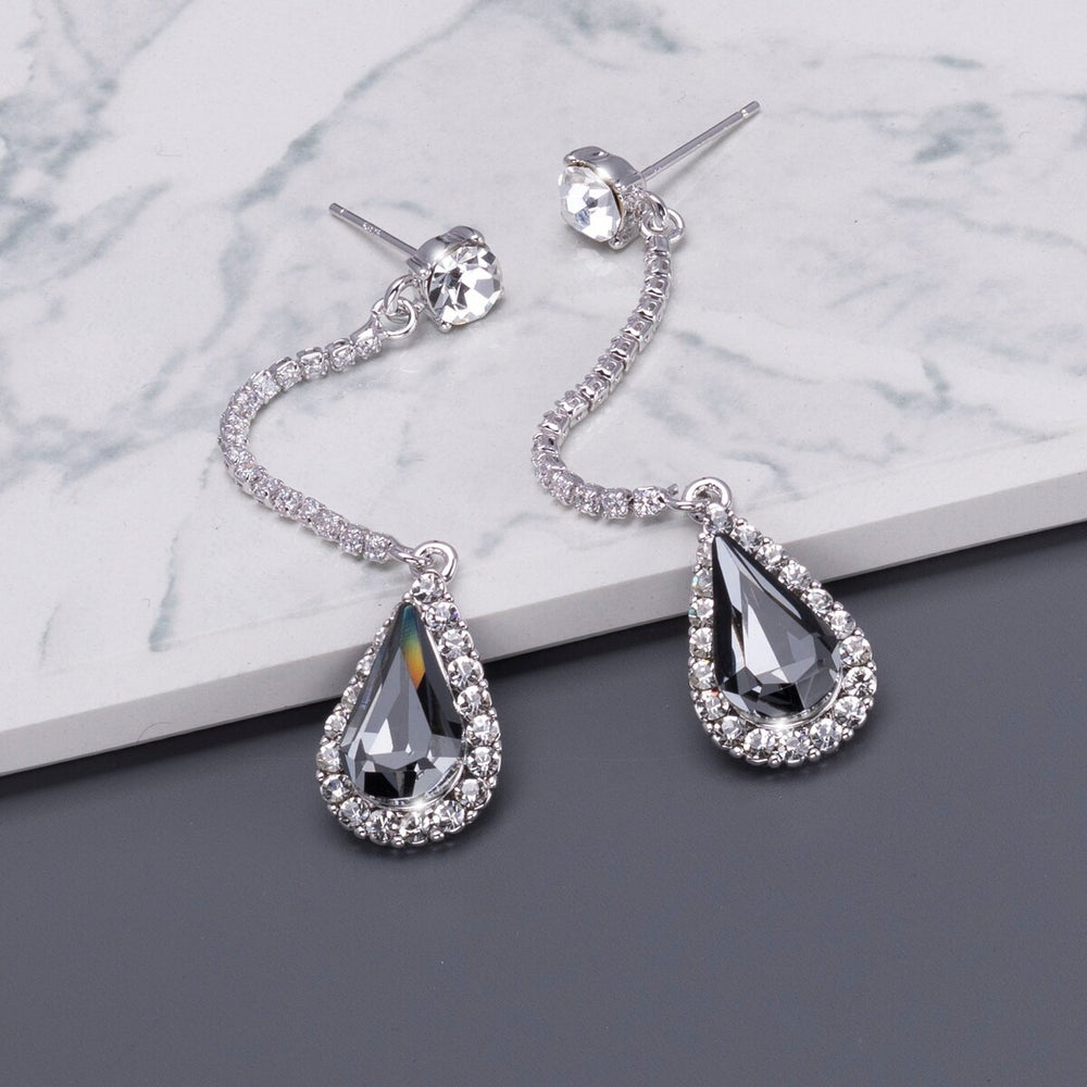 Silvernight Swarovski Crystals Drop Earrings