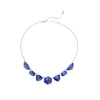 Silvertone Blue Geometric Crystals Necklace - White