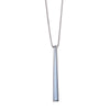 Silvertone Blue Minimalist Bar Pendant Necklace - White