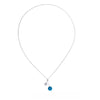 Silvertone Blue Shamballa Necklace - White