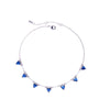 Silvertone Blue Triangle Collar Necklace - White