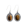 Silvertone Brown Drop Earrings