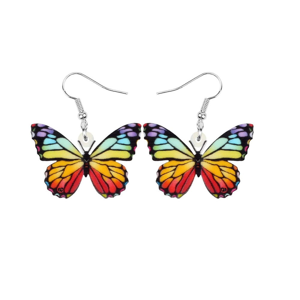 Silvertone Butterfly Drop Earrings