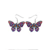 Silvertone Butterfly Drop Earrings