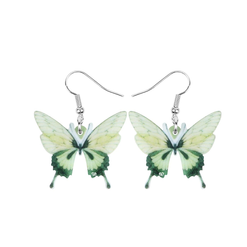 Silvertone Butterfly Drop Earrings