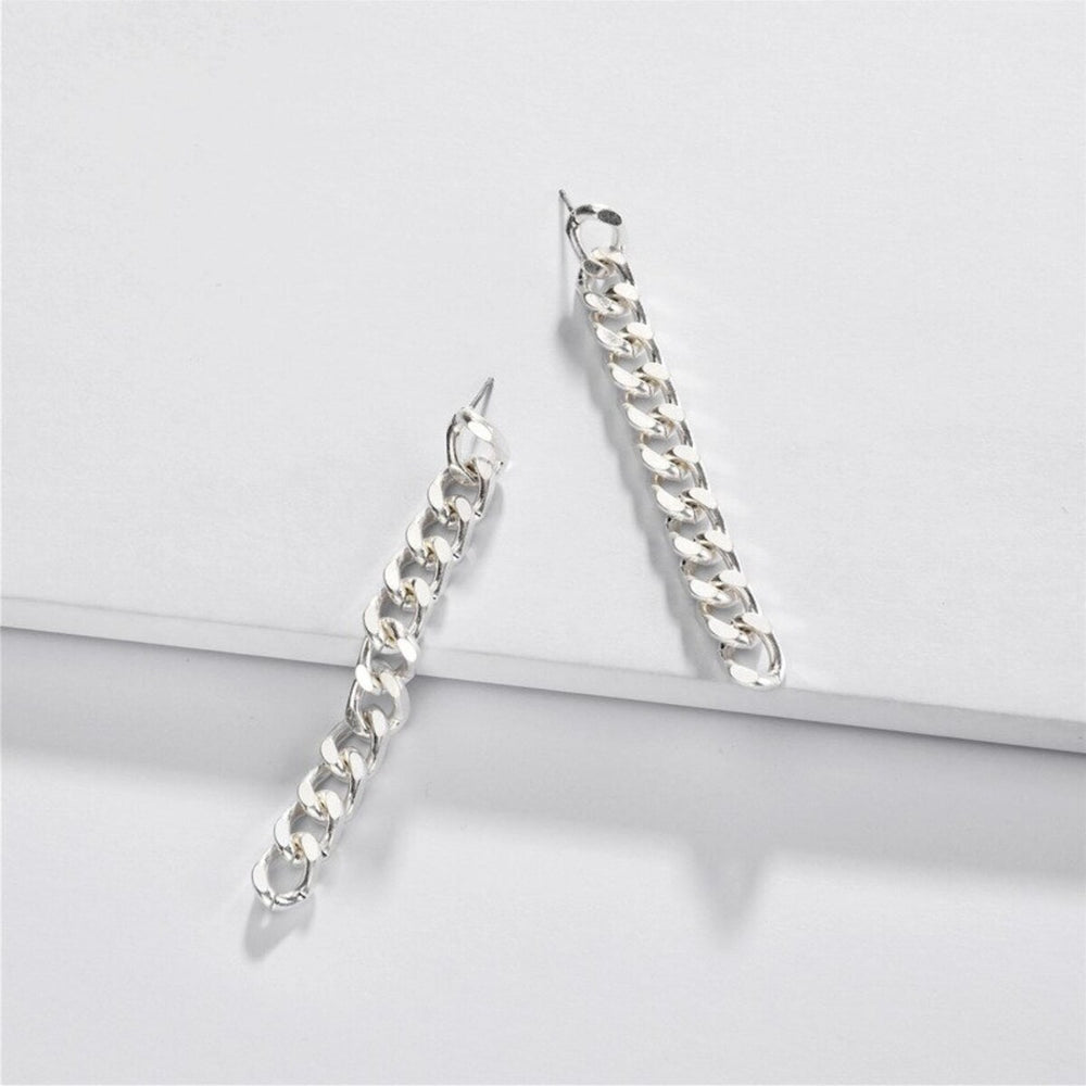 Silvertone Chain Link Drop Earrings