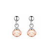 Silvertone Champagne Swarovski Crystal Drop Earrings