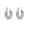 Silvertone Clear Crystal Hoop Earrings