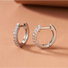 Silvertone Clear Crystal Huggie Hoop Earrings