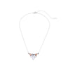 Silvertone Clear Crystal Teardrop Pendant Necklace - White