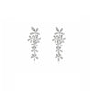 Silvertone Clear Swarovski Crystal Flower Drop Earrings