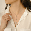 Silvertone Clear Swarovski Crystal Pave Disc Pendant Necklace - White