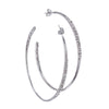 Silvertone Clear Swarovski Crystal Tapered Hoop Earrings