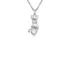 Silvertone Crystal Cat Pendant Necklace