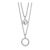 Silvertone Crystal Open Circle Layered Necklace