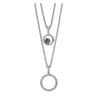 Silvertone Crystal Open Circle Layered Necklace