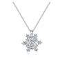 Silvertone Cubic Zirconia Snowflake Pendant Necklace - White