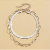 Silvertone Curb Chain Link Layered Necklace - White