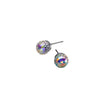 Silvertone Disco Ball Crystal Stud Earrings