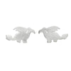 Silvertone Dragon Stud Earrings