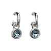 Silvertone Drop Earrings with Blue Swarovski Crystals