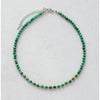 Silvertone Emerald Green Howlite Round Beaded Necklace - White