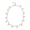 Silvertone Freshwater Pearl Station Necklace - White