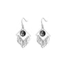 Silvertone Geometric Drop Earrings with Silvernight Swarovski Crystals