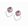 Silvertone Geometric Stud Earrings with Swarovski Crystals