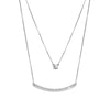 Silvertone Layered Bar Necklace With Swarovski Crystals