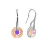 Silvertone Limited Edition Sun dish Drop Earrings with Swarovski Crystals in Moonlight