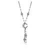 Silvertone Moon Star Necklace - White