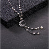 Silvertone Moon Star Necklace - White