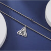 Silvertone Moon & Star Pendant Necklace - White