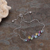 Silvertone Multi Colored Adjustable Swarovski Crystal Bracelet