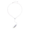 Silvertone Multi Colored Feather Necklace - White