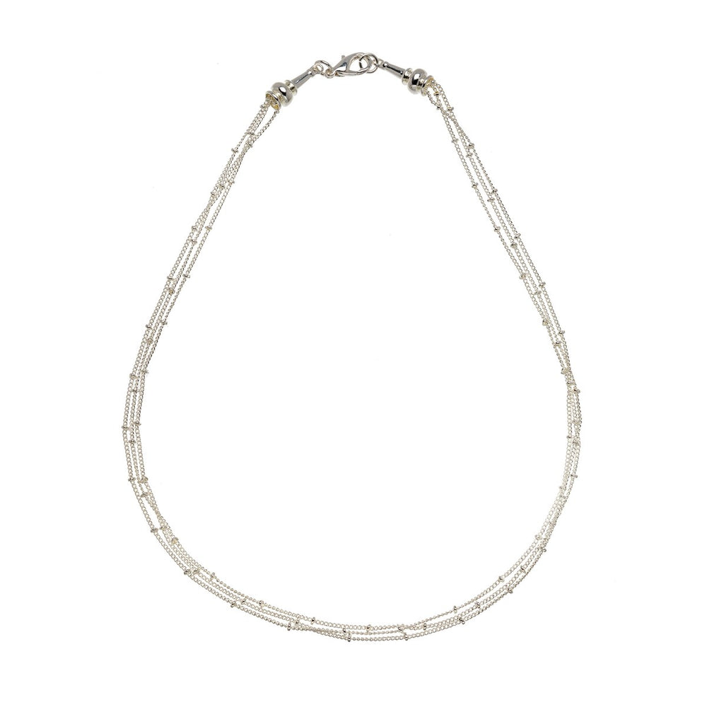 Silvertone Multi-strand Necklace - White