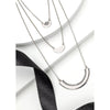 Silvertone Multilayered Necklace With Swarovski Crystals In Silvernight