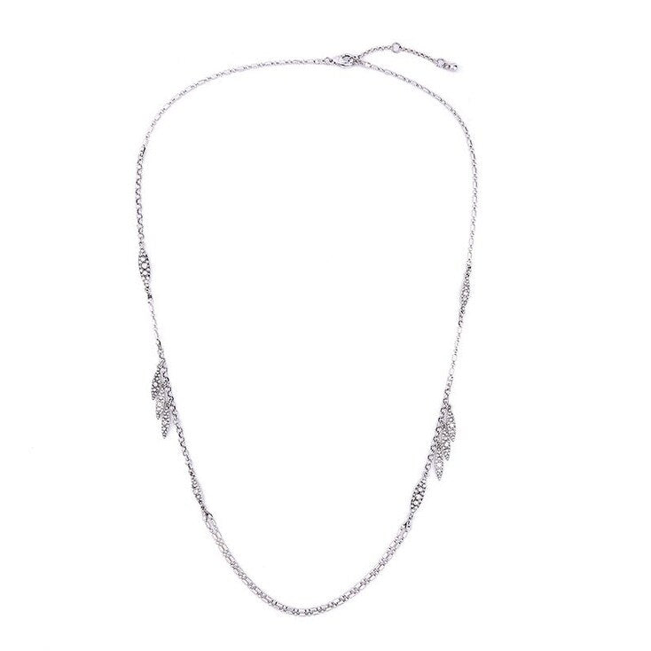 Silvertone Necklace - White