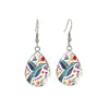 Silvertone Patterned Teardrop Drop Earrings