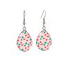 Silvertone Patterned Teardrop Drop Earrings