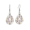 Silvertone Patterned Teardrop Drop Earrings