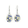 Silvertone Patterned Teardrop Drop Earrings