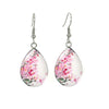 Silvertone Patterned Teardrop Drop Earrings